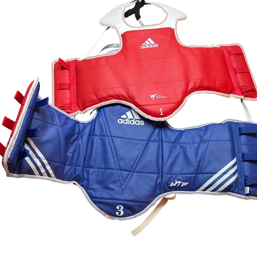 2 Adidas Taekwondo Reversible Chest Protector Hogu Set 1 3 medium small Blue WTF